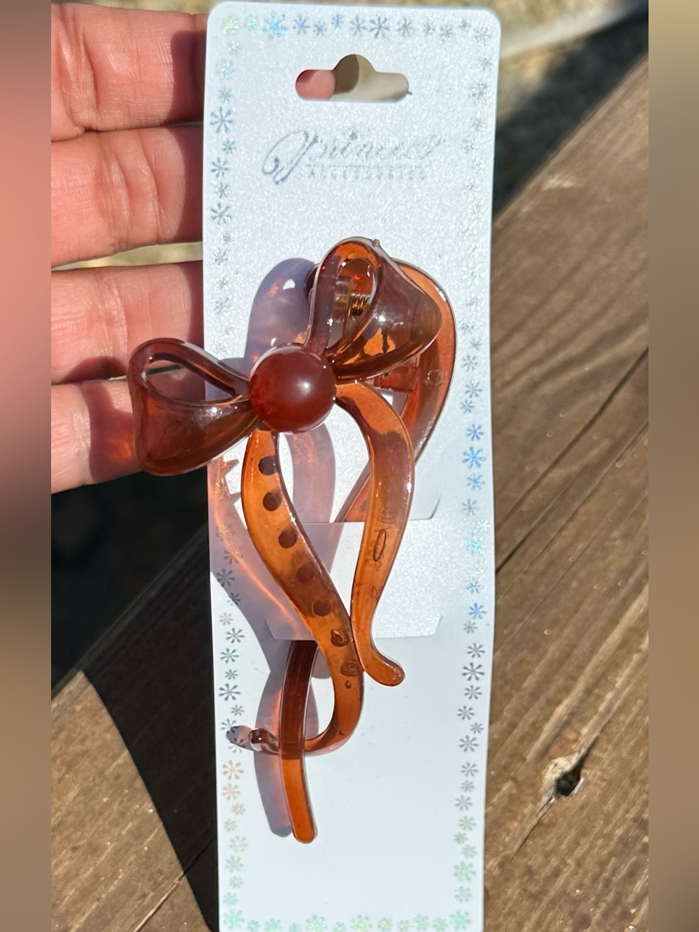 Amber Tortoiseshell Bow Hair Clip - NWT